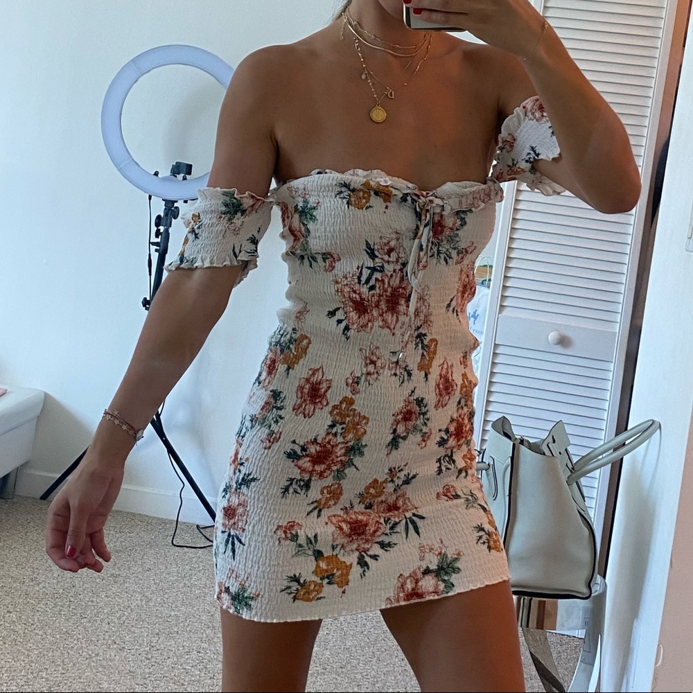 Off shoulder floral dress